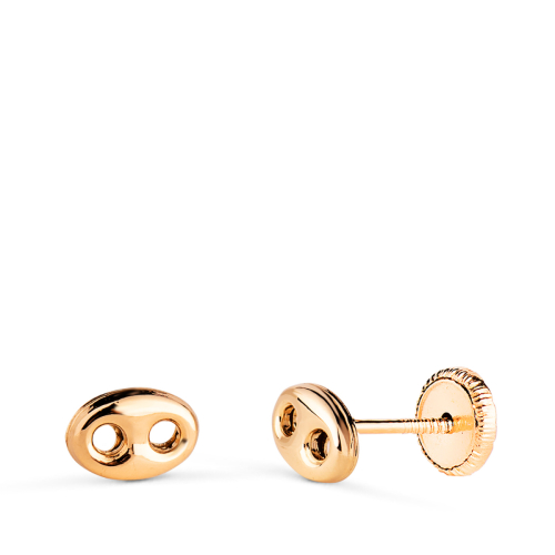 18K PENDIENTES ORO AMARILLO NUDO DE BARCO EN BRILLO. MEDIDA: 6 X 4 MM. CIERRE TUERCA 0
