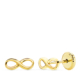 18K PENDIENTES ORO AMARILLO INFINITO LISOS. 8X3 MM CIERRE TUERCA 0