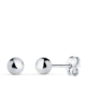 18K PENDIENTES ORO BLANCO BOLA LISA BRILLA HUECA. ANCHO: 5 MM. CIERRE PRESION 0