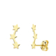 18K PENDIENTES ORO AMARILLO TREPADORES 12X3 MM ESTRELLAS CIERRE PRESION 0