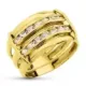 18K SORTIJA ORO AMARILLO BANDAS LISAS CON CIRCONITAS. ANCHO: 13 MM 3