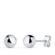 18K PENDIENTES ORO BLANCO BOLA LISA BRILLA HUECA. ANCHO: 6 MM. CIERRE PRESION 0