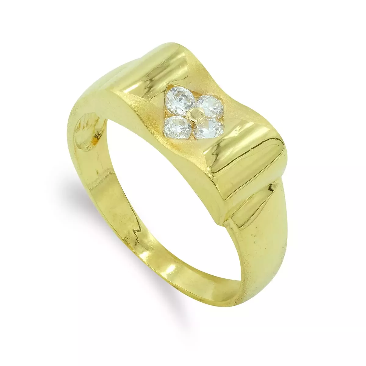 18K SORTIJA ORO AMARILLO MACIZO CON CIRCONITAS. ANCHO: 7