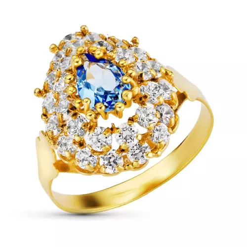 18K SORTIJA ORO AMARILLO LANZADERA CON CIRCONITAS. ANCHO: 18