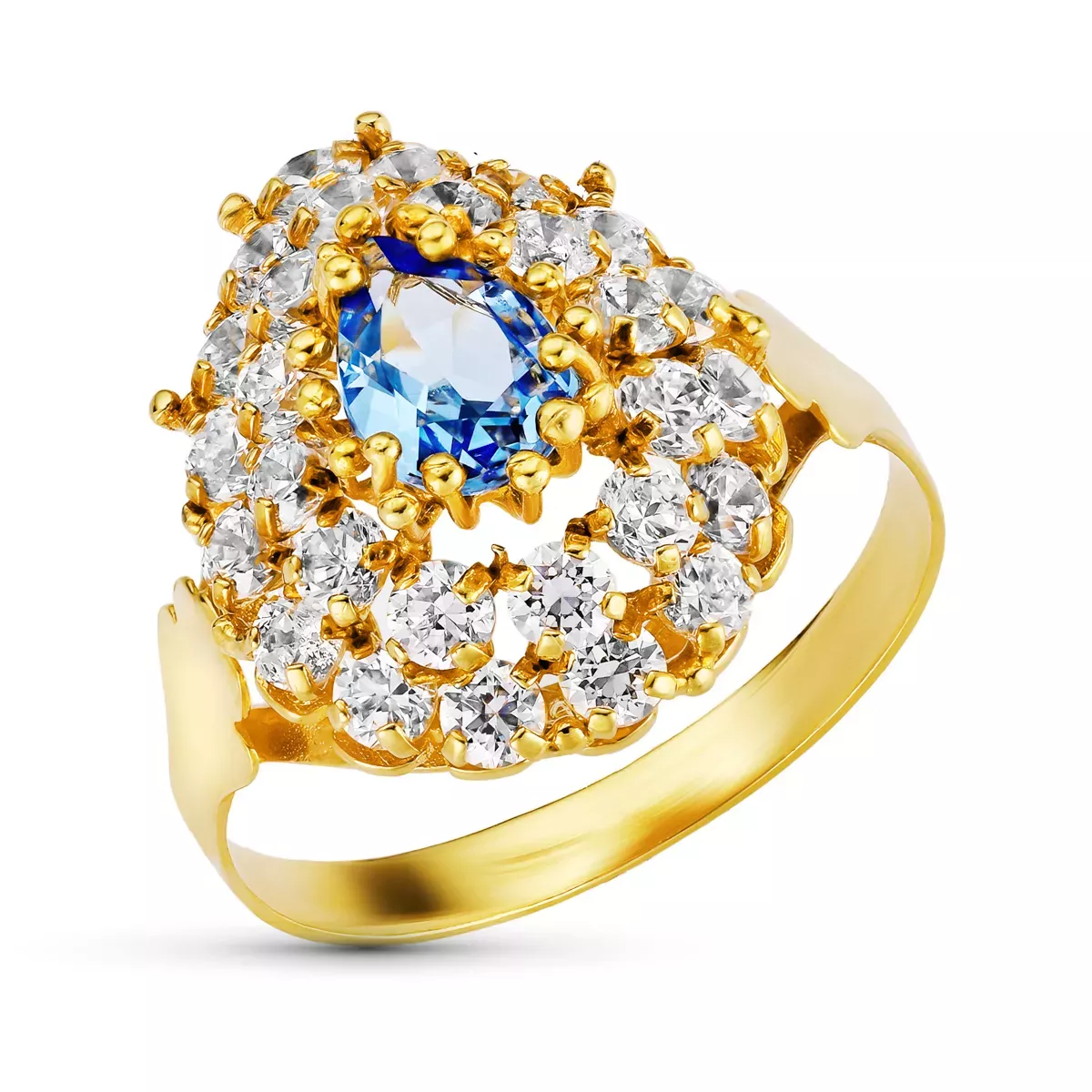 18K SORTIJA ORO AMARILLO LANZADERA CON CIRCONITAS. ANCHO: 18