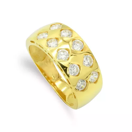 18K SORTIJA ORO AMARILLO MACIZO CON CIRCONITAS. ANCHO 8 MM 4