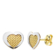18K PENDIENTES ORO BICOLOR CORAZON 9X7 MM CIERRE PRESION 0