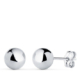18K PENDIENTES ORO BLANCO BOLA LISA BRILLA HUECA. ANCHO: 7 MM. CIERRE PRESION 0