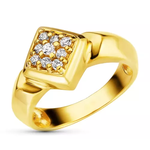 18K SORTIJA ORO AMARILLO MOTIVO ROMBO CON CIRCONITAS. ANCHO: 11 MM 4