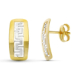 18K PENDIENTES ORO BICOLOR GRECA BRILLO 11X5.5 MM CIERRE PRESION 0