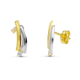 18K PENDIENTES ORO BICOLOR BANDAS 14X6 MM CIERRE PRESION 0