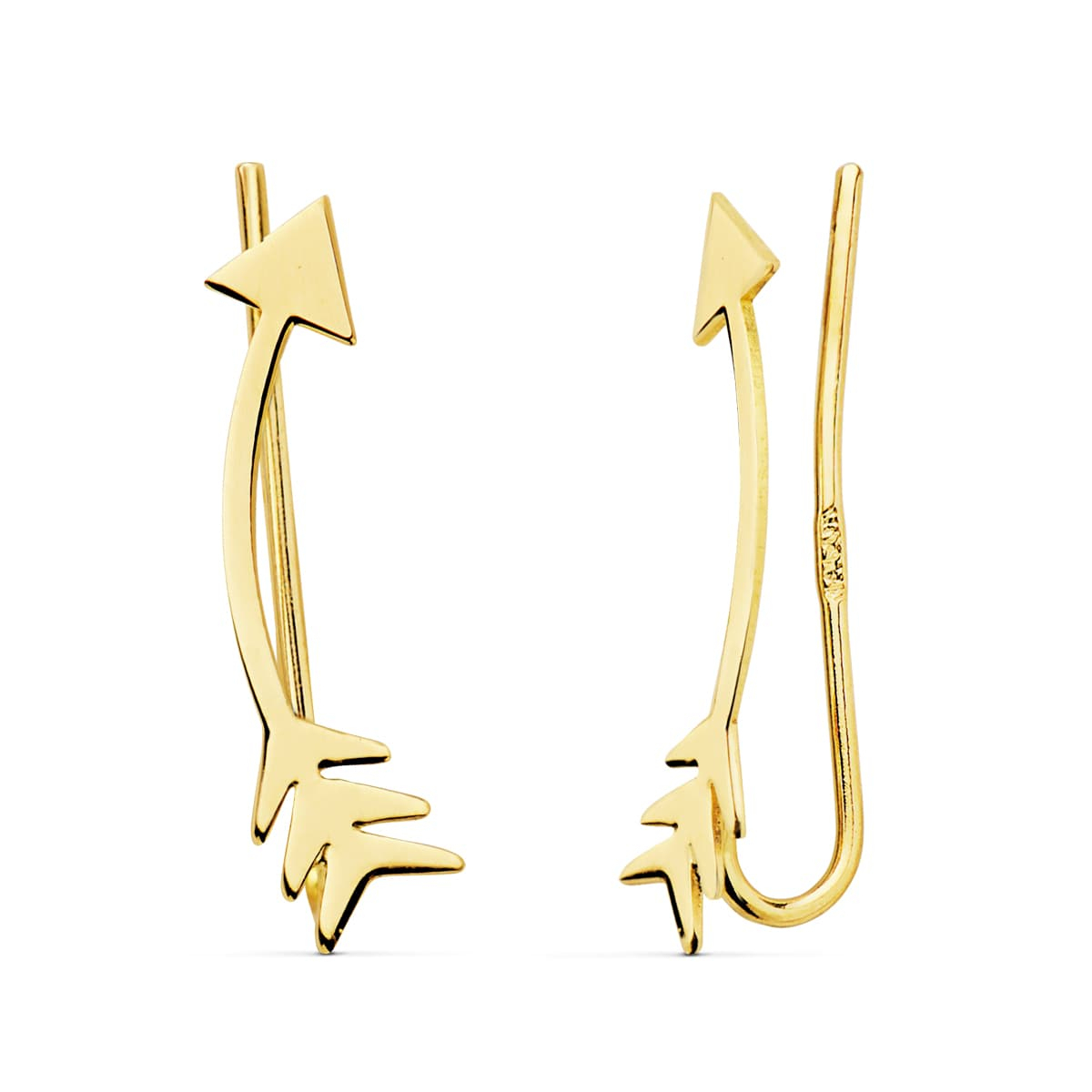 18K PENDIENTES ORO AMARILLO TREPADORES FLECHA 18X4 MM 0