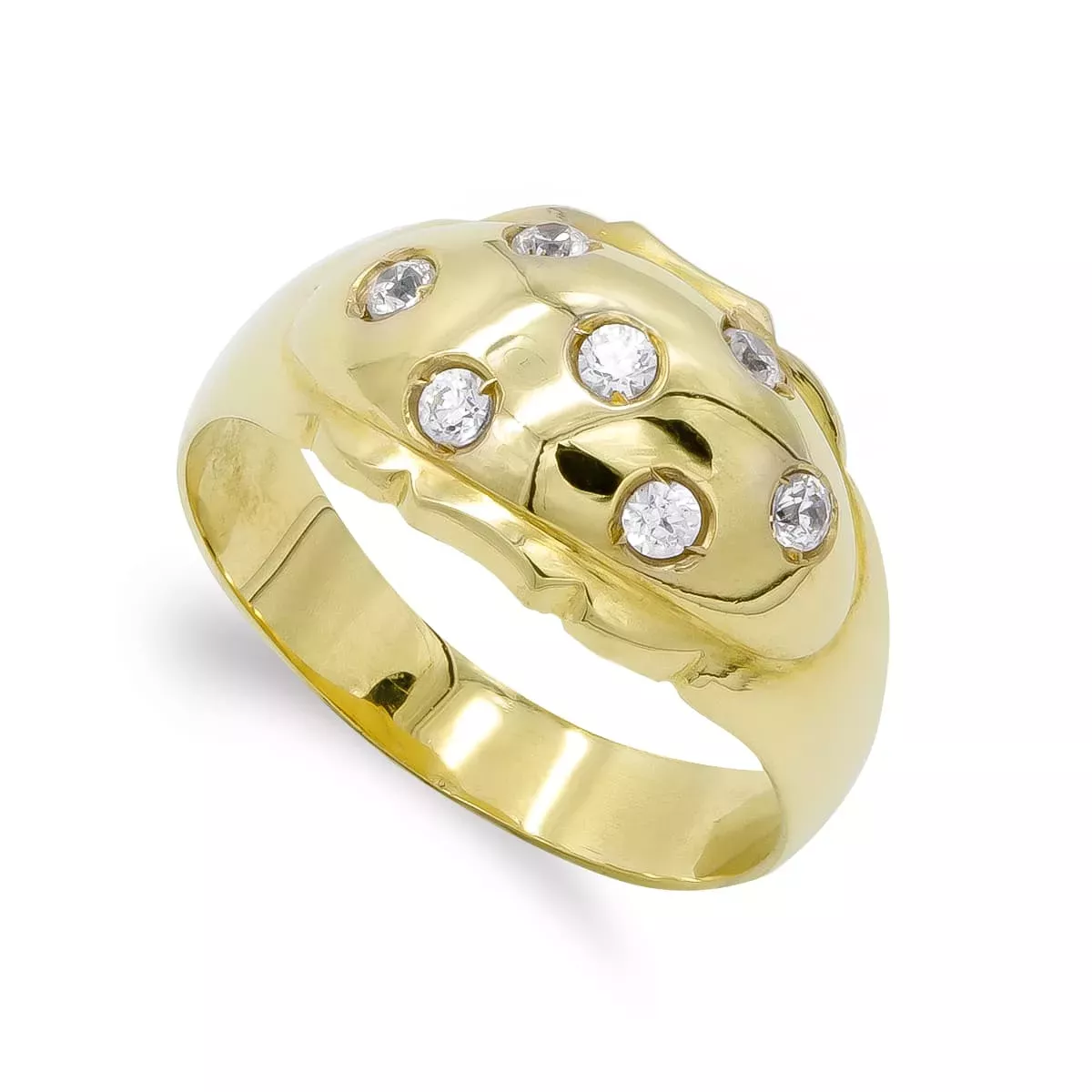 18K SORTIJA ORO AMARILLO CON CIRCONITAS. ANCHO: 12