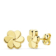 18K PENDIENTES ORO AMARILLO FLOR PETALOS 8X8 MM CIERRE PRESION 0
