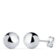 18K PENDIENTES ORO BLANCO BOLA LISA BRILLA HUECA. ANCHO: 8 MM. CIERRE PRESION 0
