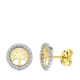 18K PENDIENTES ARBOL DE LA VIDA ORO BICOLOR 8 MM CIERRE PRESION 0