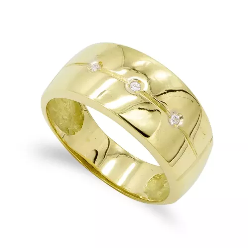 18K SORTIJA ORO AMARILLO CON CIRCONITAS. ANCHO: 9MM 5