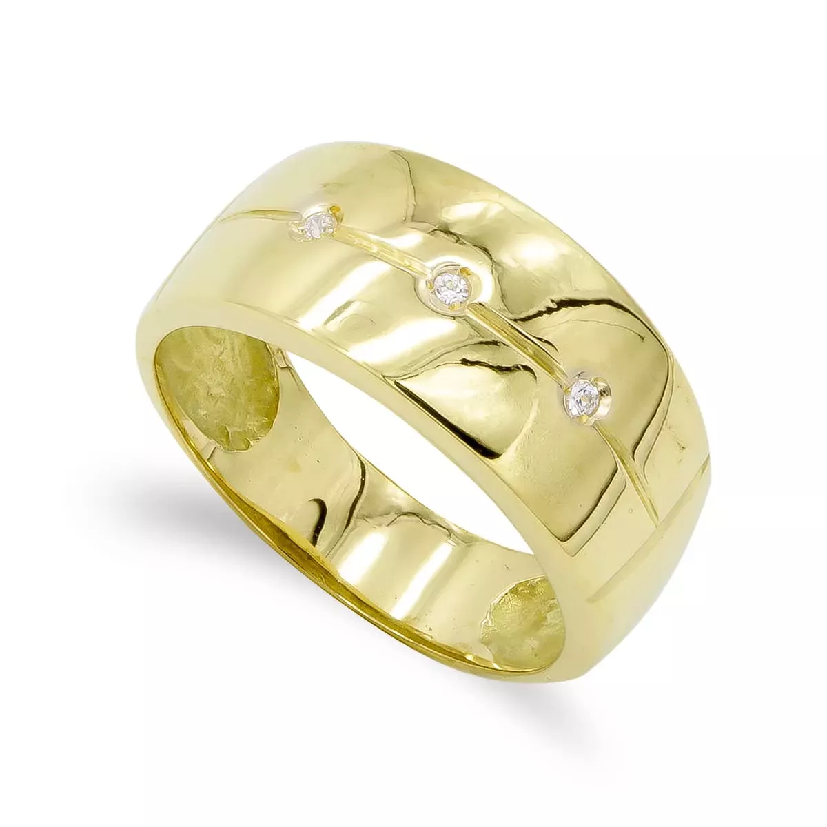 18K SORTIJA ORO AMARILLO CON CIRCONITAS. ANCHO: 9MM 5