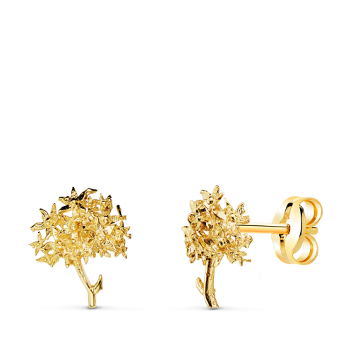 18K PENDIENTES ORO AMARILLO BIZNAGA 10 X 8 MM. CIERRE PRESION 1