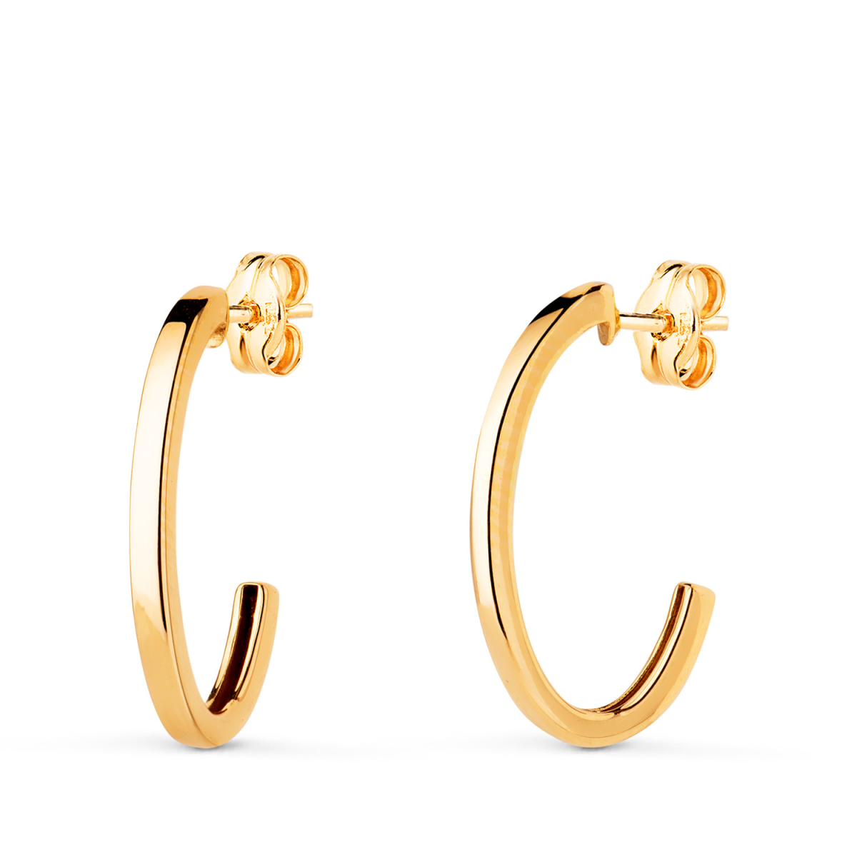 18K PENDIENTES ORO AMARILLO ARO OVALES ABIERTOS. MEDIDA: 19X11 MM. GROSOR: 2 MM.CIERRE PRESION 1