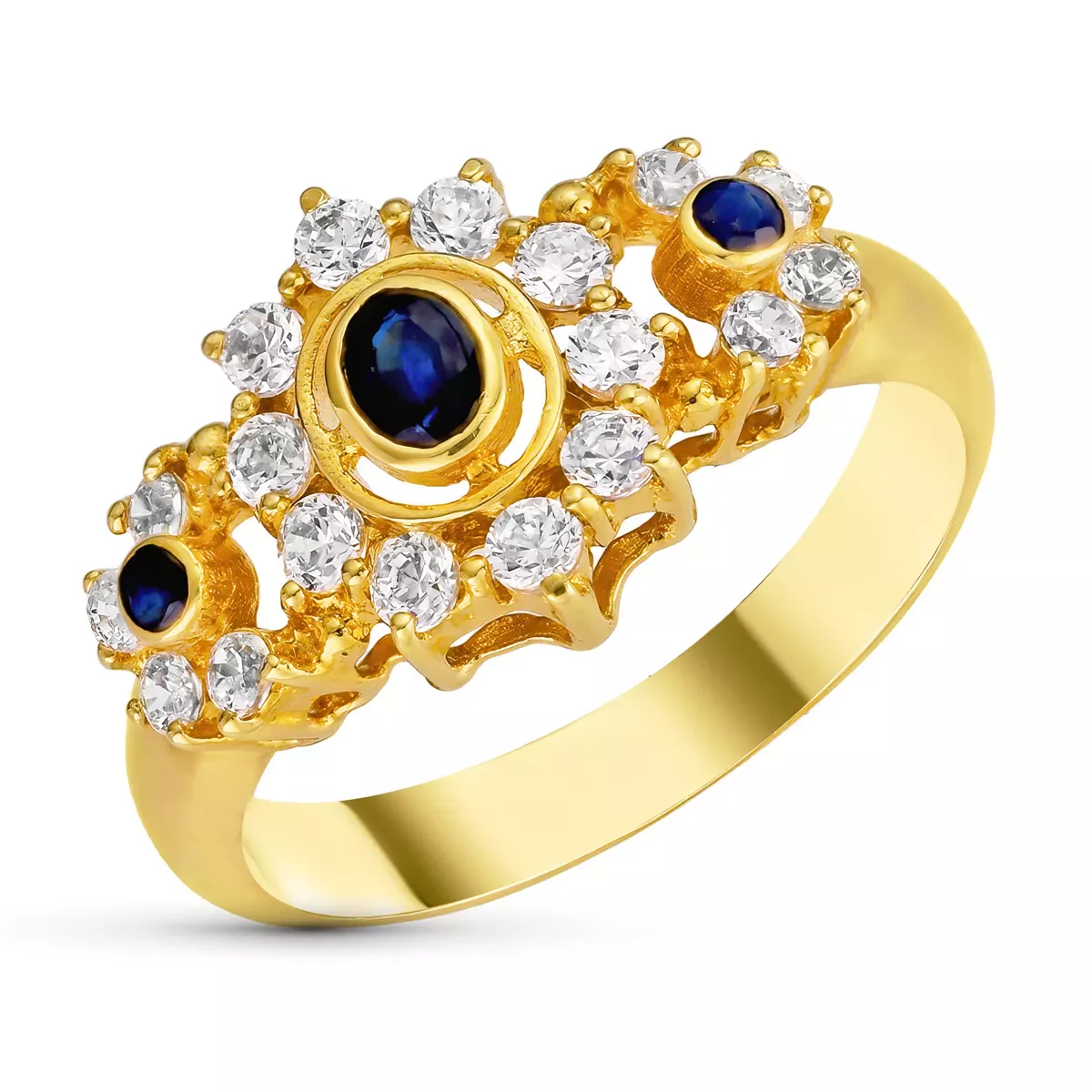 18K SORTIJA ORO AMARILLO CUAJO CON CIRCONITAS. ANCHO: 12