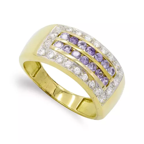 18K SORTIJA ORO AMARILLO CON CIRCONITAS. ANCHO: 9