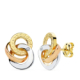 18K PENDIENTES TRICOLOR CIRCULOS 14X10 MM CIERRE PRESION 1