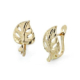 18K PENDIENTES ORO AMARILLO HOJA CALADA 14X8 MM CIERRE CATALAN 1