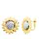 18K PENDIENTES ORO BICOLOR GIRASOL BRILLO 18 MM CIERRE CATALAN 2