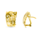 18K PENDIENTES ORO AMARILLO MOTIVOS CALADOS FLORALES 18X12 MM CIERRE OMEGA 4