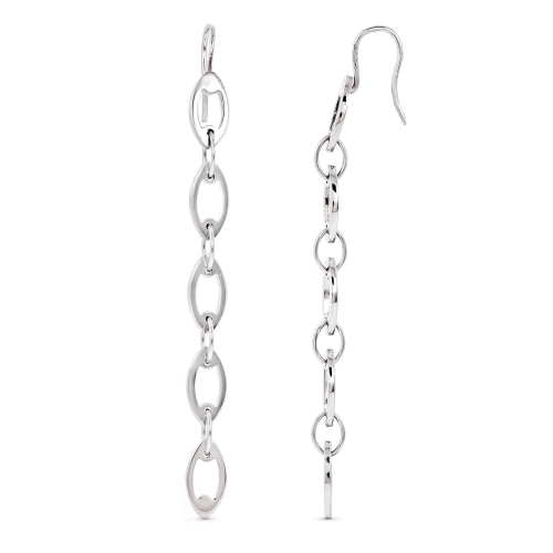 18K PENDIENTES ORO BLANCO CADENITAS. 64X5 MM CIERRE GANCHO 5