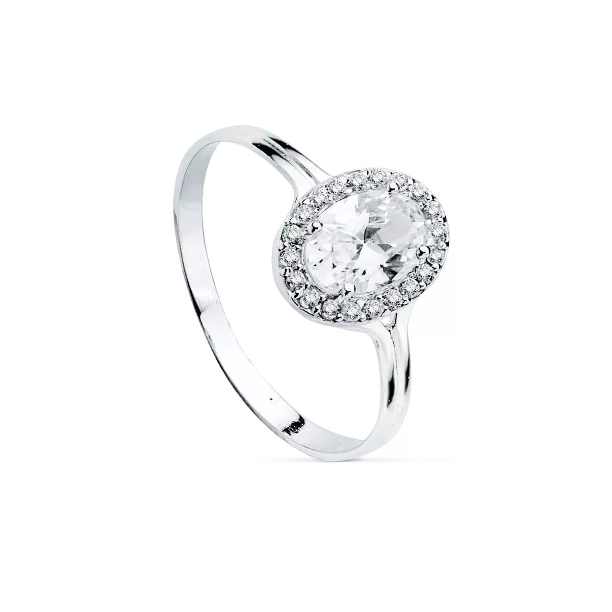 18K SORTIJA ORO BLANCO MOTIVO OVAL CON CIRCONITAS. MEDIDA: 10X8 MM 1