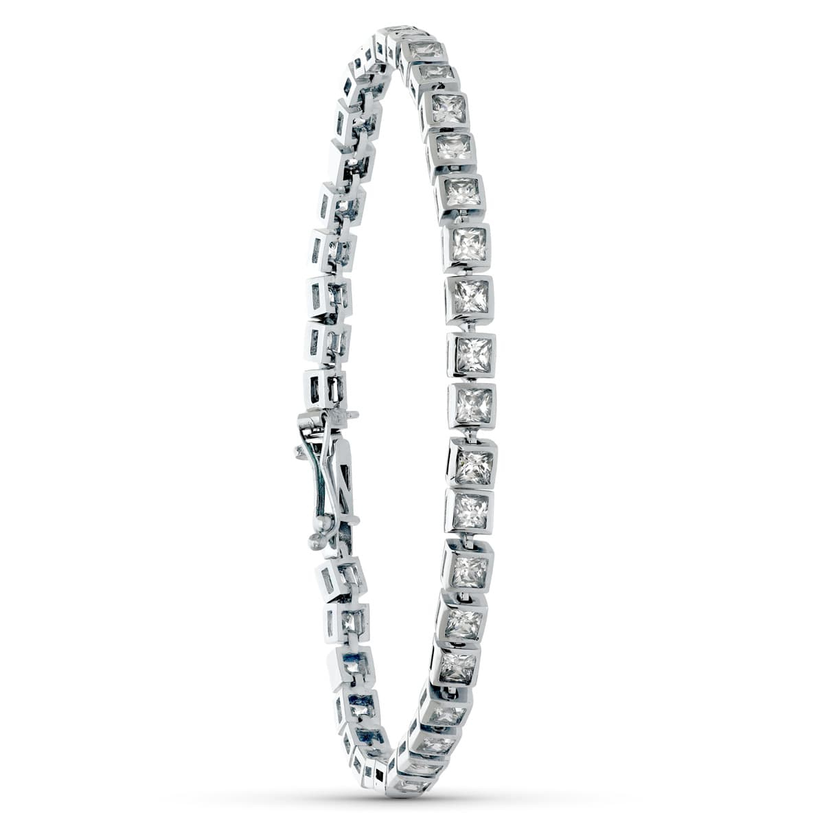 18K PULSERA ORO BLANCO CIRCONITA 20CM 19