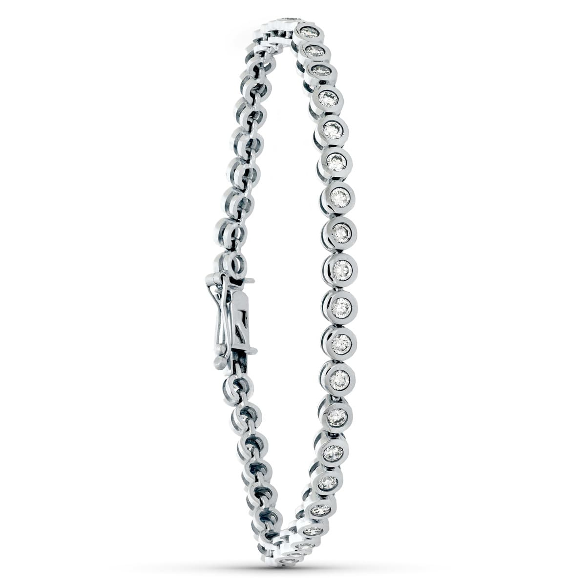 18K PULSERA ORO BLANCO CIRCONITA 19.5 CM 17