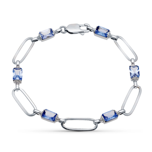 18K PULSERA ORO BLANCO PIEDRAS 19.5 CM 12