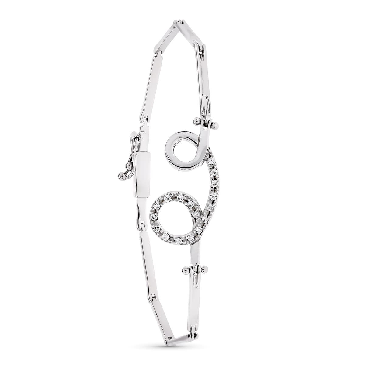 18K PULSERA ORO BLANCO NUDO CON CIRCONITAS 7