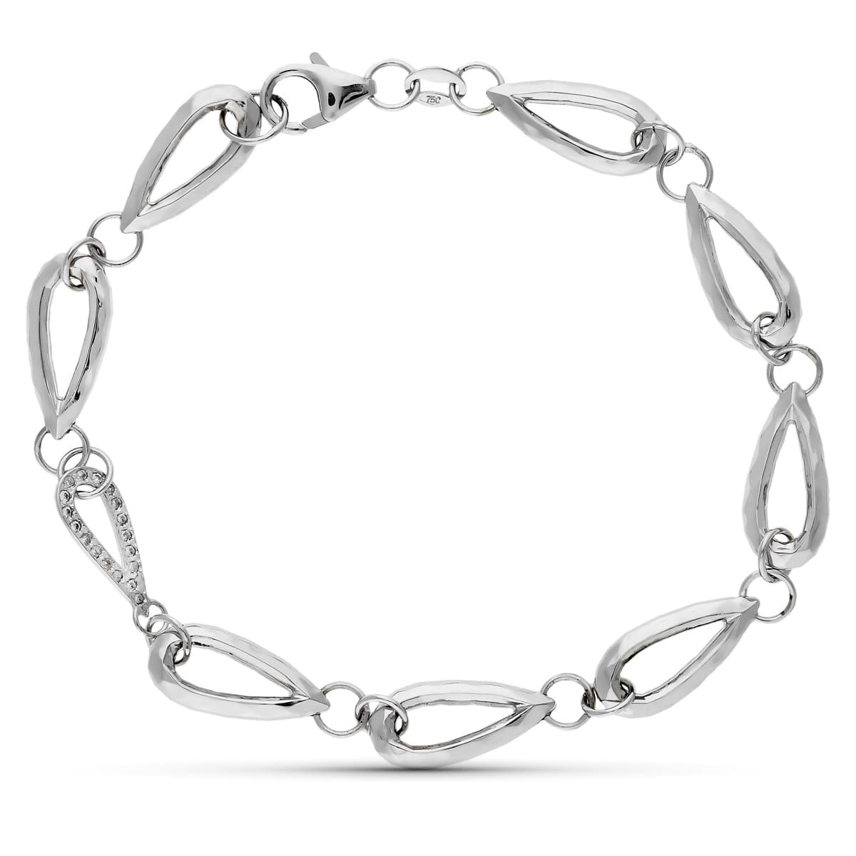 18K PULSERA ORO BLANCO CIRCONITA 19.5 CM 6