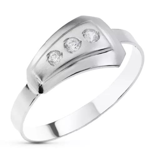 18K SORTIJA ORO BLANCO MATE Y BRILLO CON CIRCONITAS. ANCHO: 8 MM 1