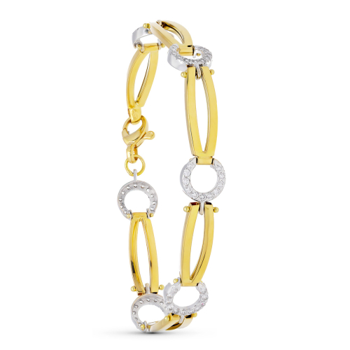 18K PULSERA ORO BICOLOR CIRCONITA 12,50gr