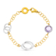 18K PULSERA BICOLOR ESLABONES PIEDRA AMATISTA 10