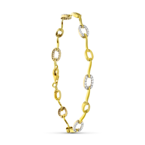 18K PULSERA ORO BICOLOR CIRCONITAS 8