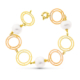 18K PULSERA ORO 21CM BICOLOR ORO AMARILLO Y ROSA Y PERLA CULTIVADAS 15 MM 8