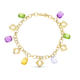 18K PULSERA ORO AMARILLO PIEDRAS COLOR 5