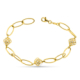 18K PULSERA ORO AMARILLO ENTREPIEZAS OVALES Y PERLA 8 MM 5
