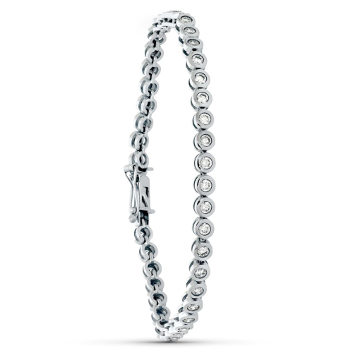 18K PULSERA ORO BLANCO CIRCONITA 19.5 CM 17