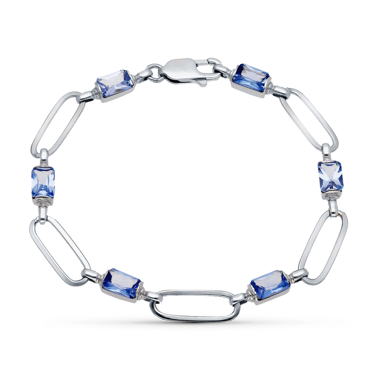 18K PULSERA ORO BLANCO PIEDRAS 19.5 CM 12