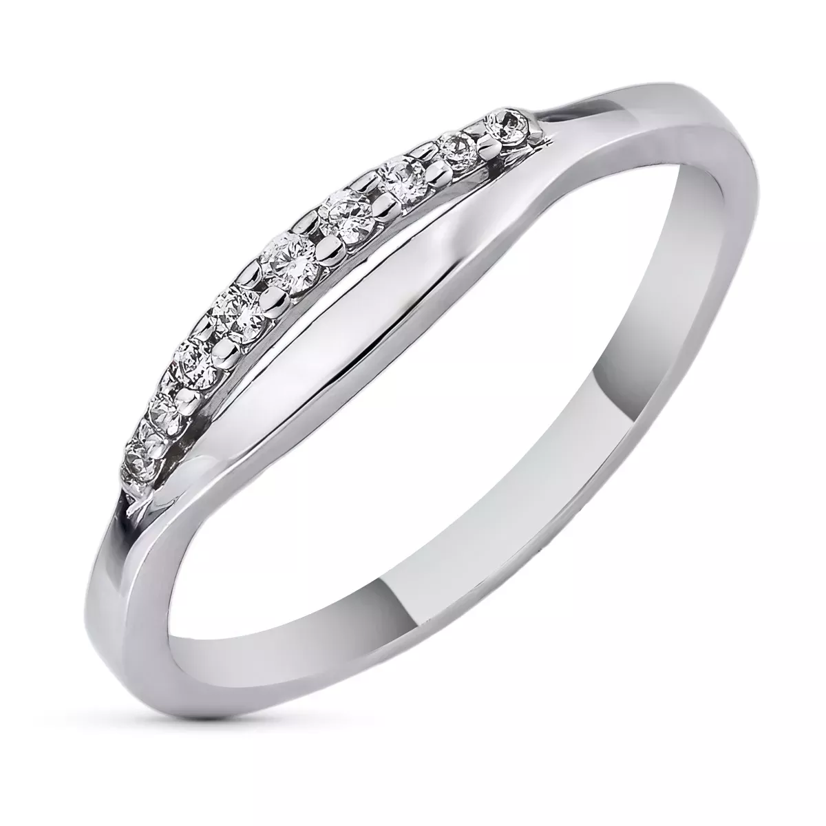 18K SORTIJA ORO BLANCO MOTIVO CALADO CON CIRCONITAS. ANCHO: 4 MM 1