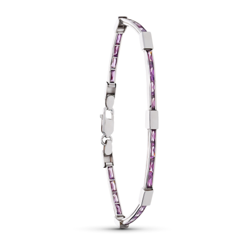 18K PULSERA ORO BLANCO AMATISTA 18CM 7