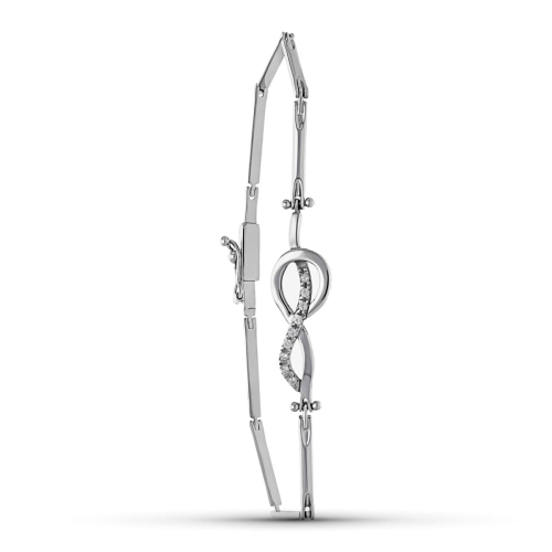 18K PULSERA ORO BLANCO TRAMOS CIRCONITAS 6