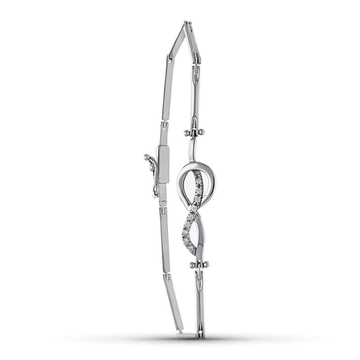 18K PULSERA ORO BLANCO TRAMOS CIRCONITAS 6